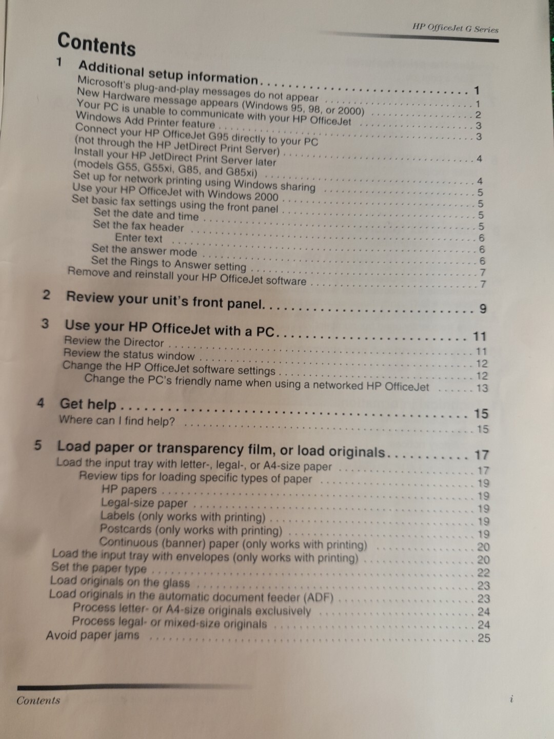 HP OfficeJet G Series Your Basic Guide Operators Manual