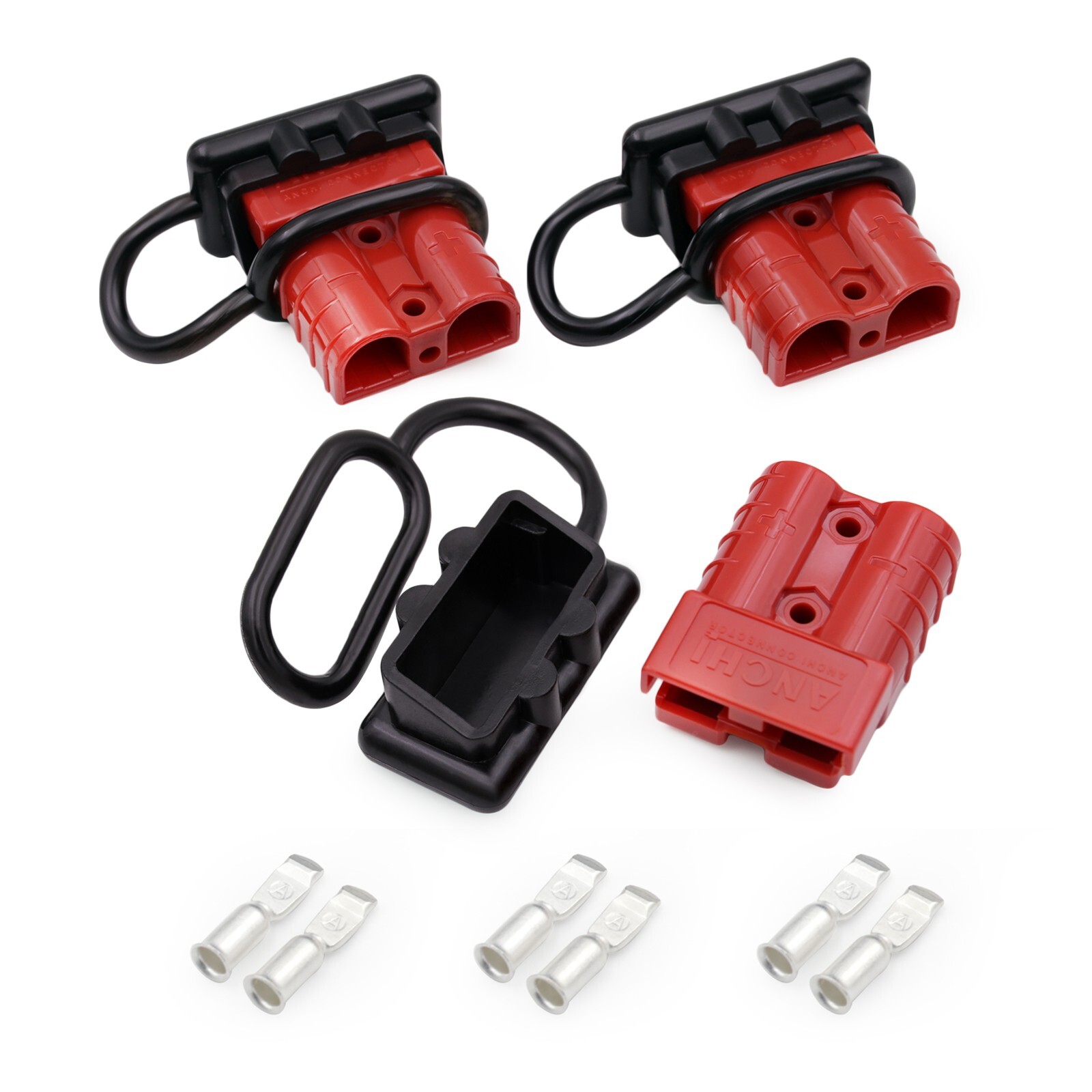4 Pack Wire Connector , 50A Wire Harness Plug Kit for 6-12 Gauge Cables, 12V-
