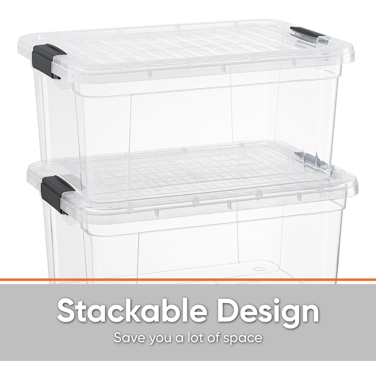 Superio 2 Quart Clear Storage Bin Lightweight Stackable Durable Design
