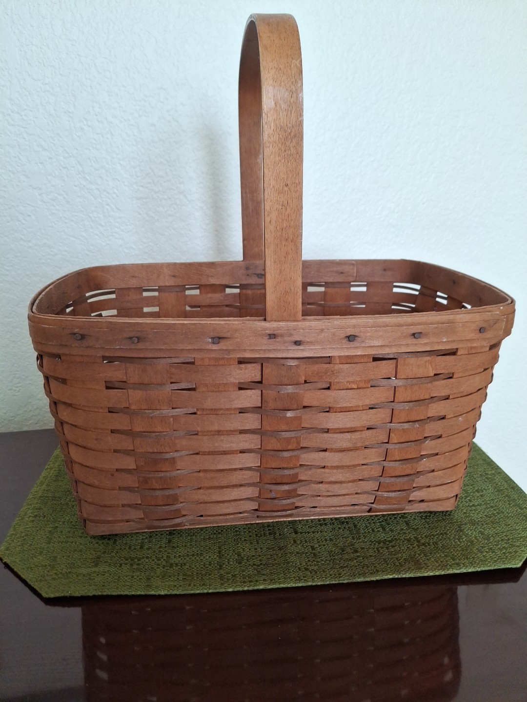 Vintage Longaberger Basket Rustic 15 X 7.5 Single Handle Some Wear