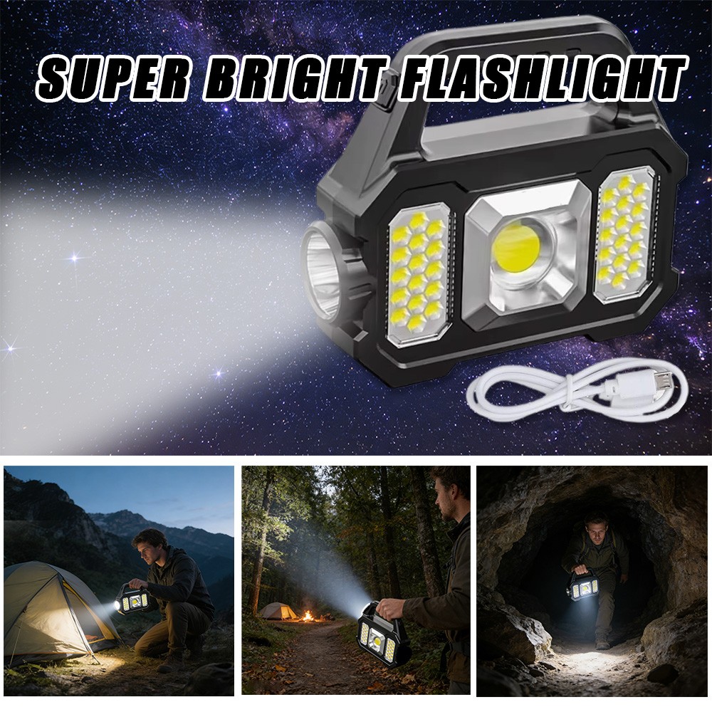 Solar Power LED Camping Lamp Flashlight Tent Light Lantern Rechargeable ASW