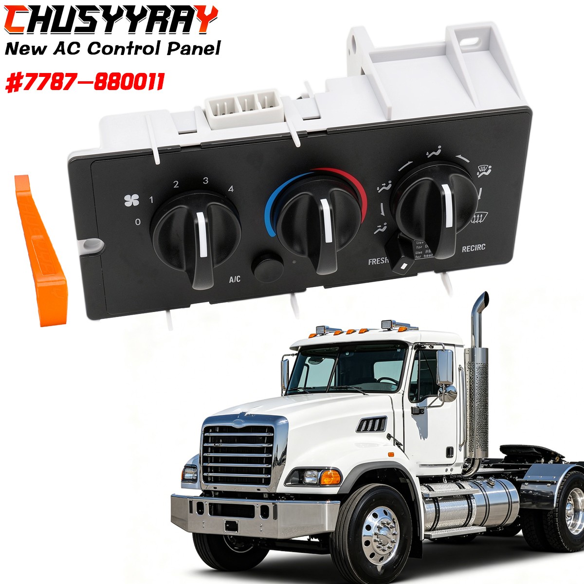 AC Control Panel 7787-880011 for Mack CH613 CV713 11-1225, 1000149542 New