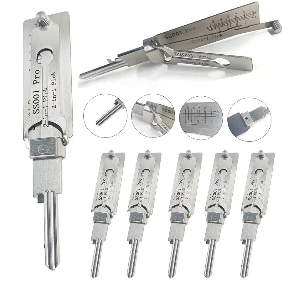 2-in-1 Stainless Steel Key Decoder SS001 PRO Lock Decoder Repair Tools