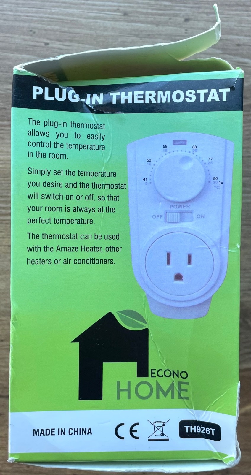 EconoHome Plug in Thermostat - Universal  Heating & Cooling Thermostat TH-926T