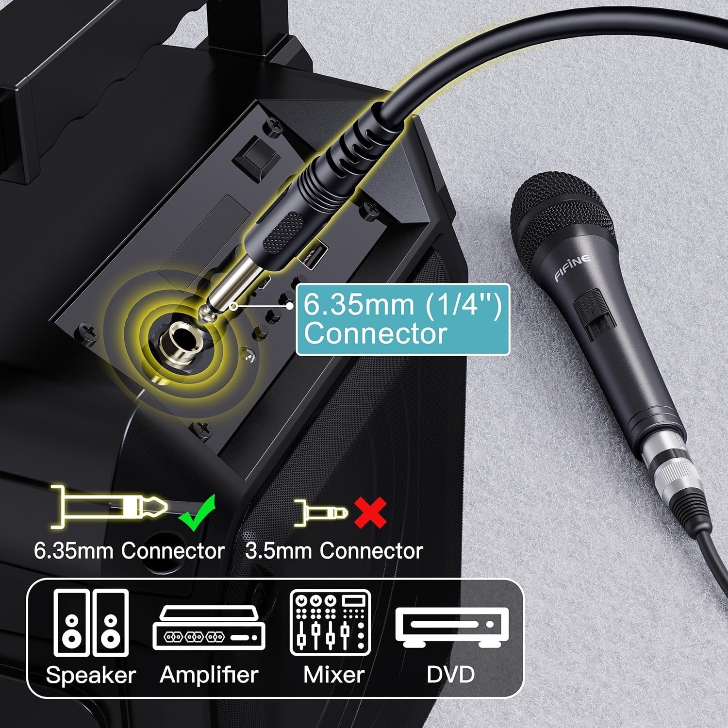 Versatile Dynamic Handheld Mic with Long 14.8ft Cable for Events & Performances