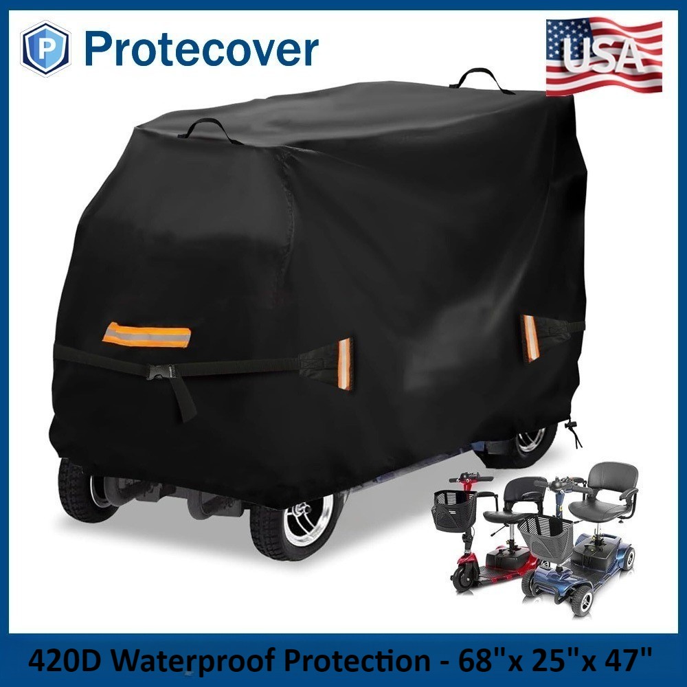 Mobility Scooter Cover 420D All-Weather Waterproof Protection - 68"x 25"x 47"