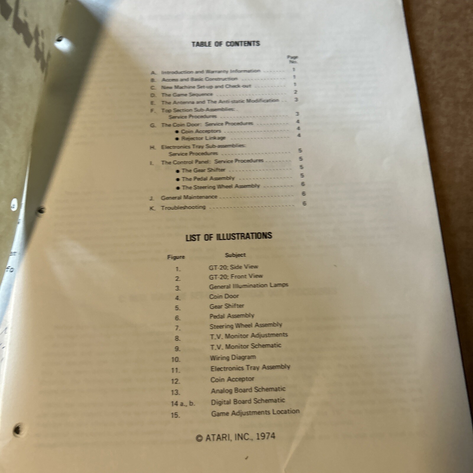 original Factory Gran Trak 20 Atari arcade Video game Owners manual