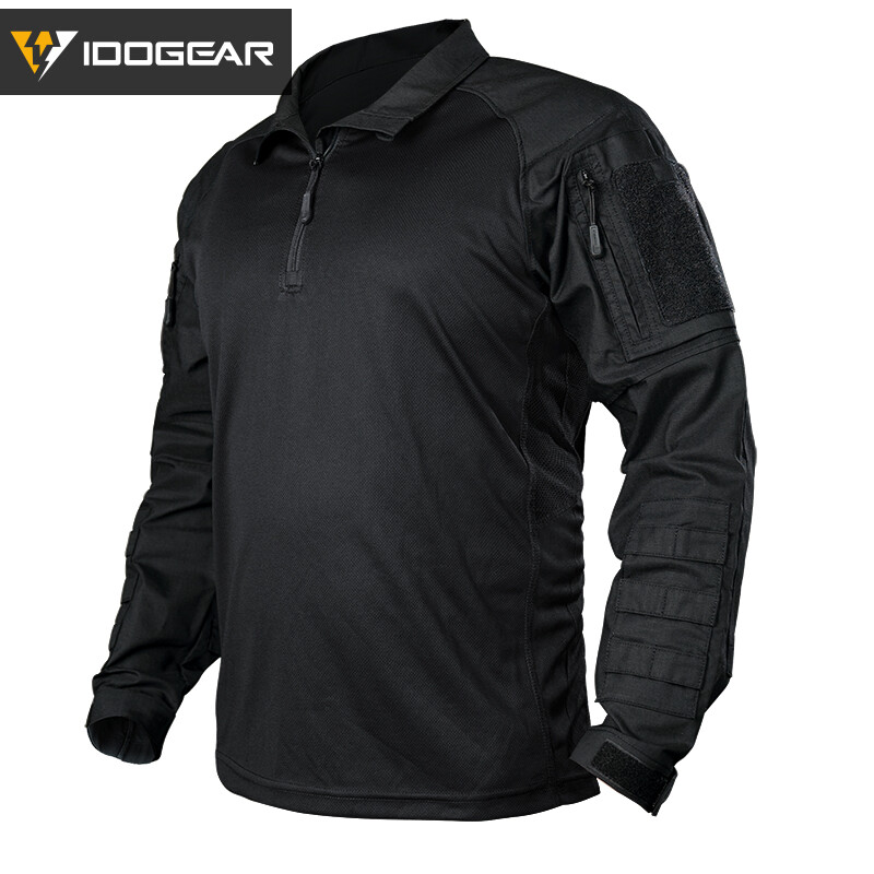 IDOGEAR UFS Tactical Shirt Combat Military w/ Elbow Pads Paintball Airsoft Camo
