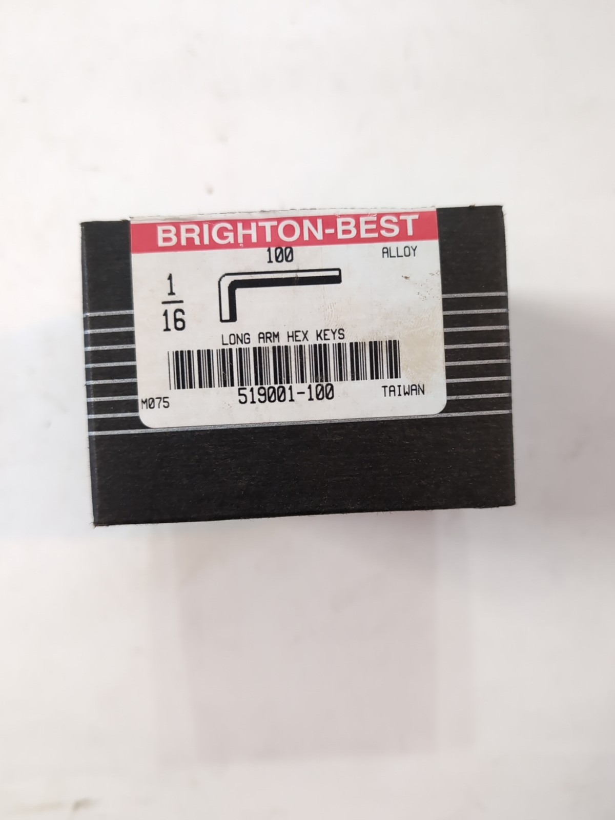 (100) Long Arm 1/16 x 3 Hex Key SAE Inch Allen Wrench Alloy Steel Black 1/16"