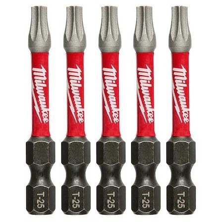 Milwaukee Tool 48-32-4685 Shockwave 2" Impact Torx T25 Power Bits (5Pk)