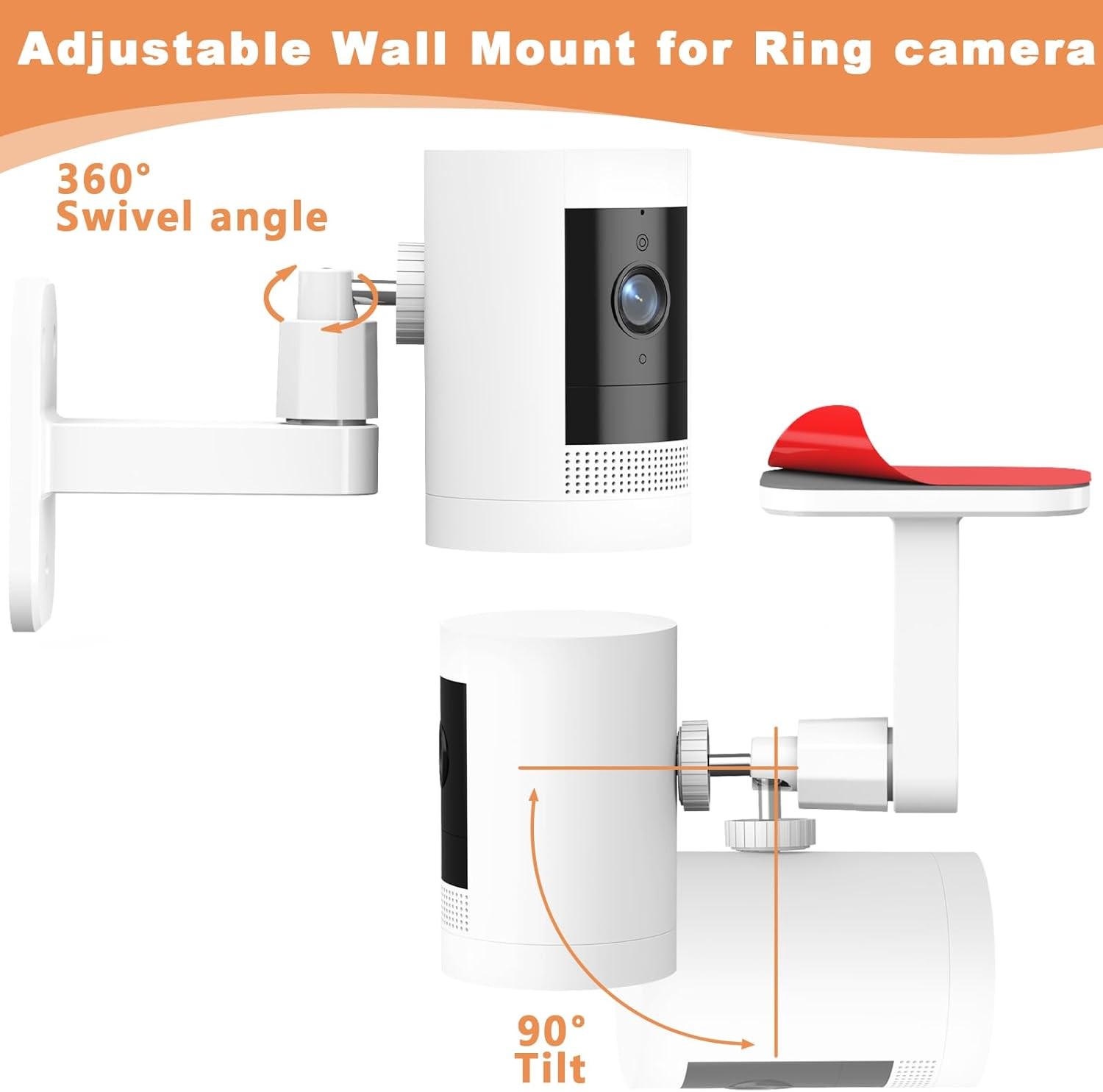 2Pack Ring Camera Wall Mount,Compatible with Ring Outdoor Cam Plus/Stick up Cam