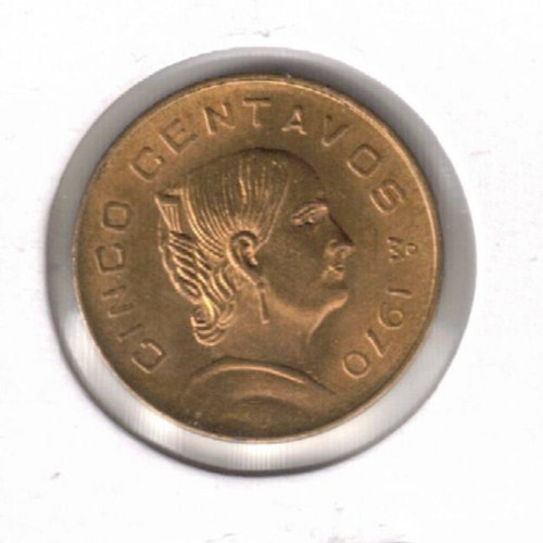 1970 Mexico Uncirculated Five Centavo Coin