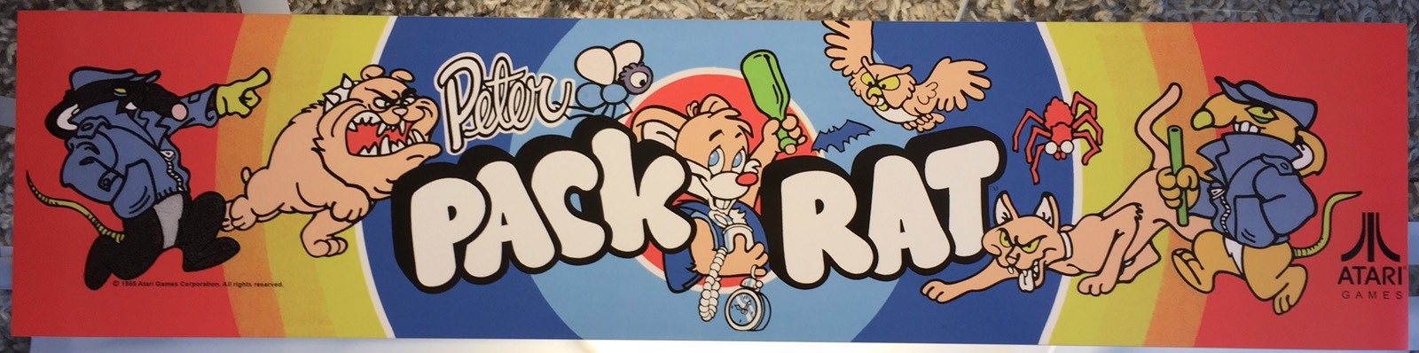 Peter Pack Rat Arcade Marquee 23.5" x 5.5"