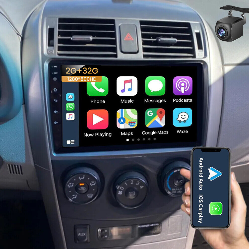 FOR 2009-2013 TOYOTA COROLLA Apple Carplay Android 13 Car Stereo Radio GPS Navi
