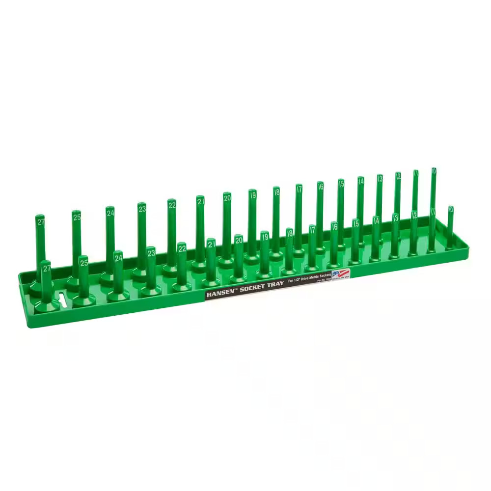 1/2 In. Drive Metric 2 Row Socket Holder in Green