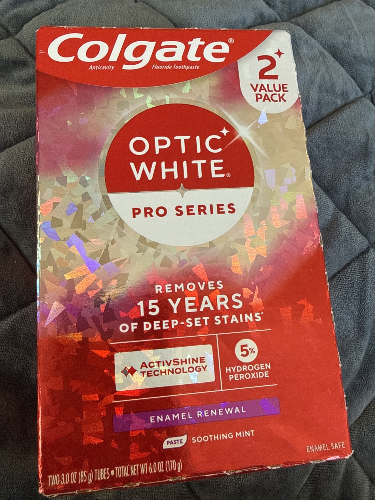Lot of 2 Colgate Optic White Pro Series Enamel Renewal Toothpaste, 3oz