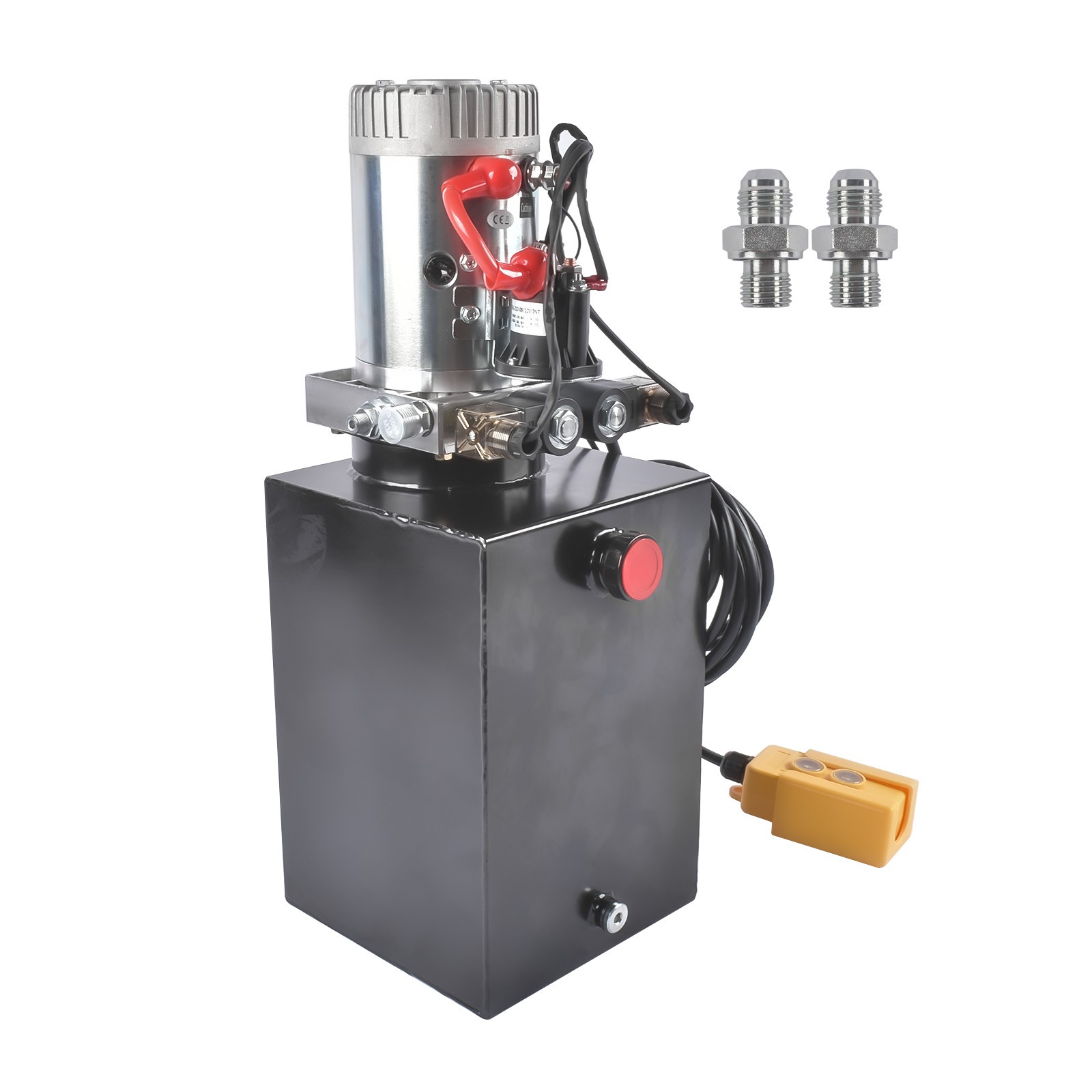12V DC Double Acting Hydraulic Power Unit 12 Quart Metal Tank 3200 PSI