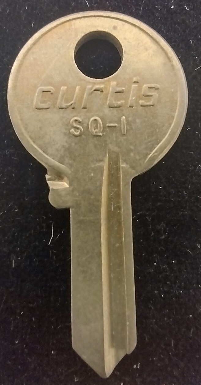 Blank Key Curtis SQ-1 Appx 1-5/8” Uncut New Old Stock Made In The United States