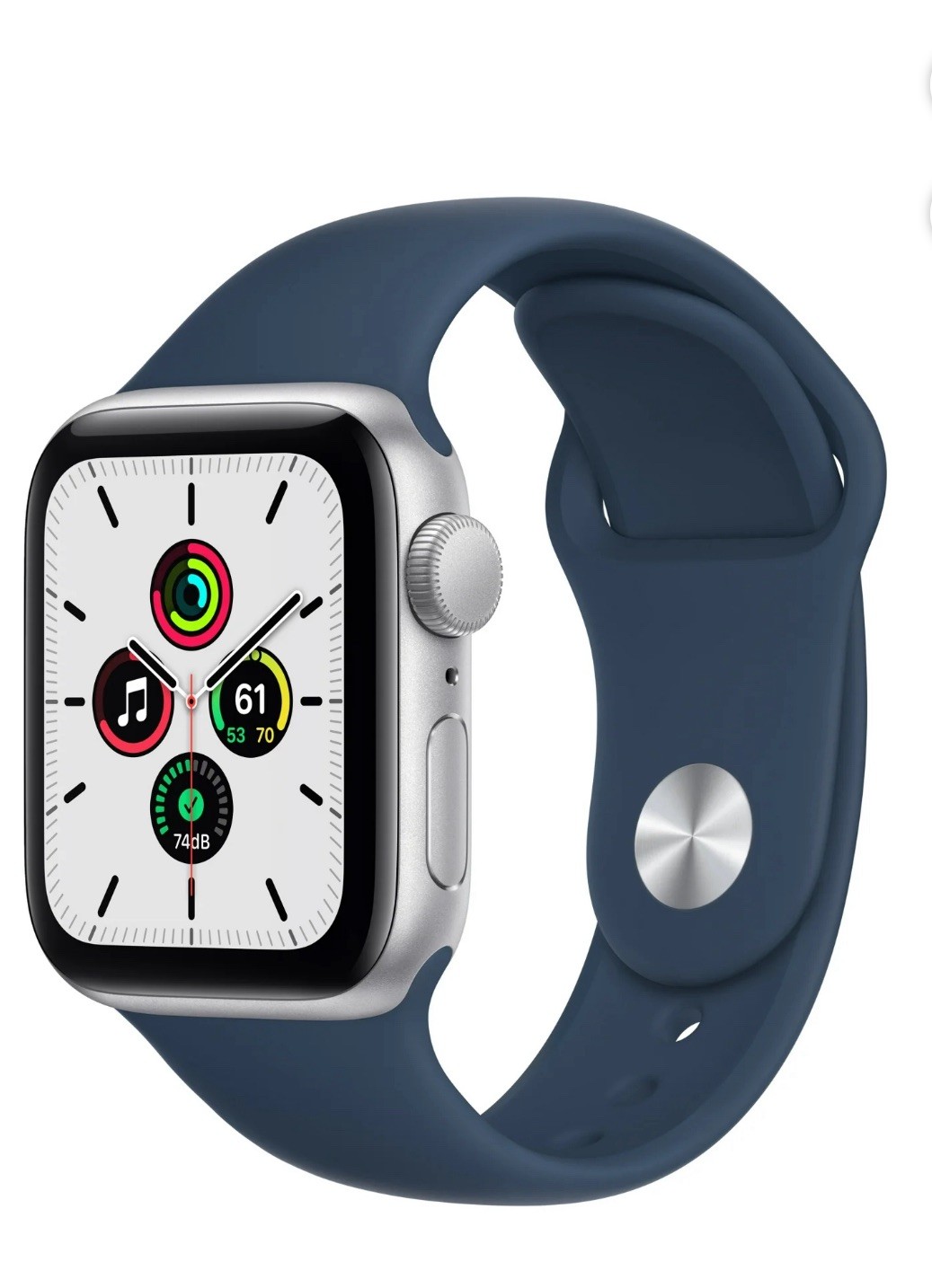 Apple Watch SE (1st Gen) GPS, 40mm Silver Aluminum Case with Abyss Blue Sport Ba