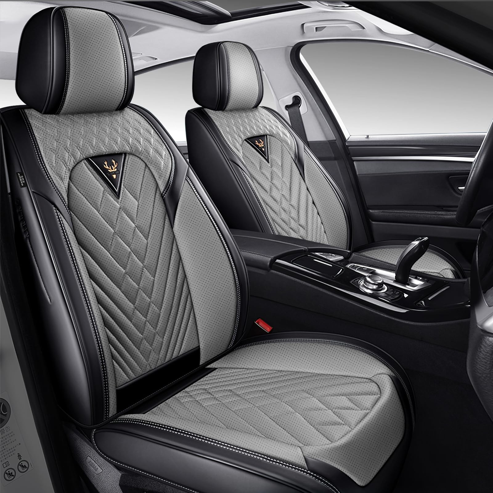 Seat Covers for 4Runner 2004-2025 Waterproof Leather Front Gary Black