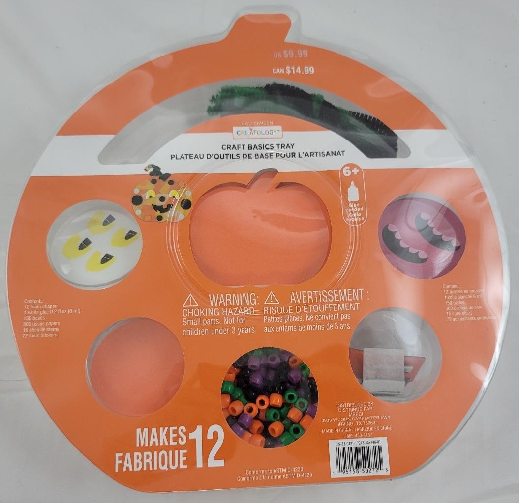 Creatology Halloween Craft Basics Tray New Makes 12 Pumpkins