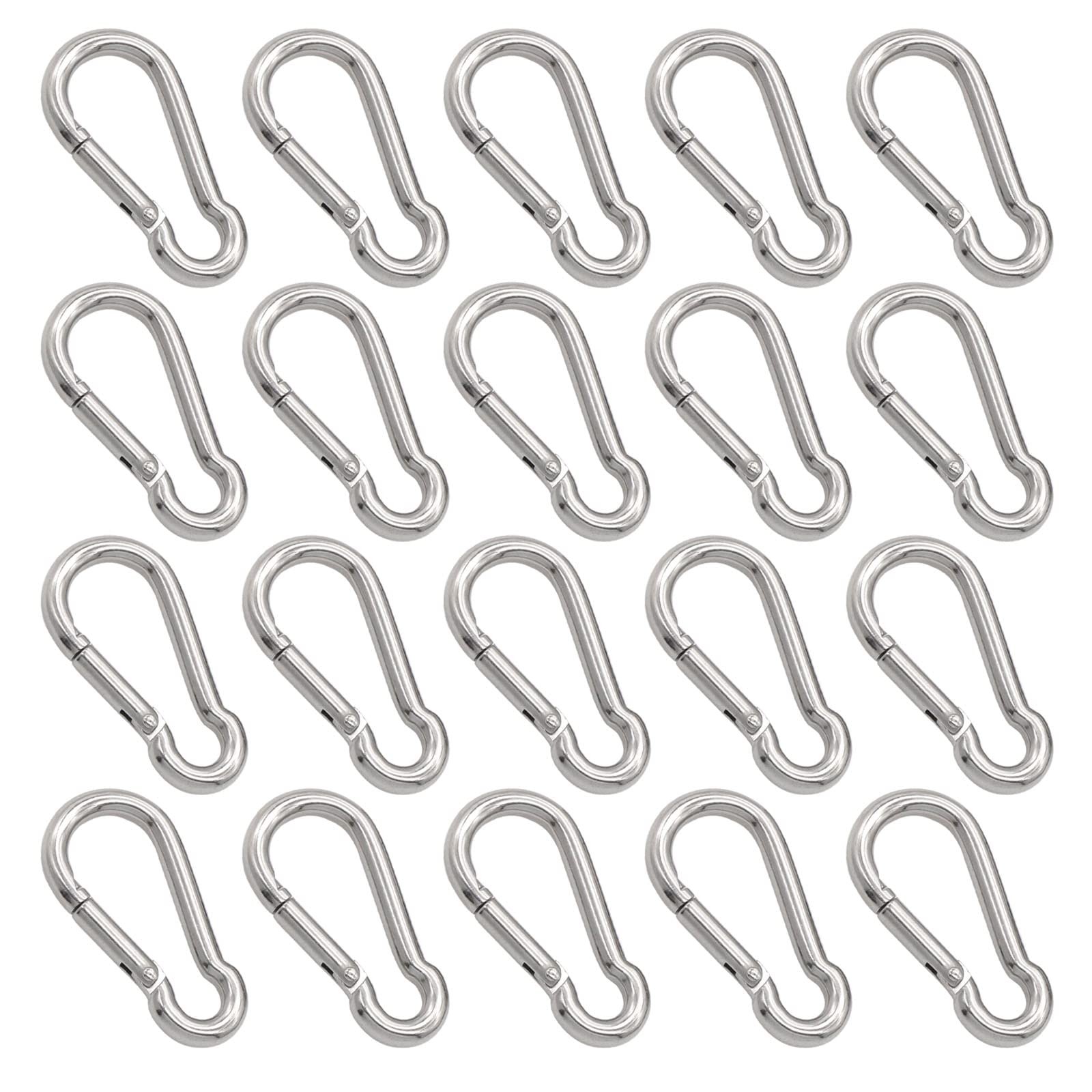 20 Pack 1.97 inch Stainless Steel Spring Snap Hook, Spring Hook Clip Keychain...