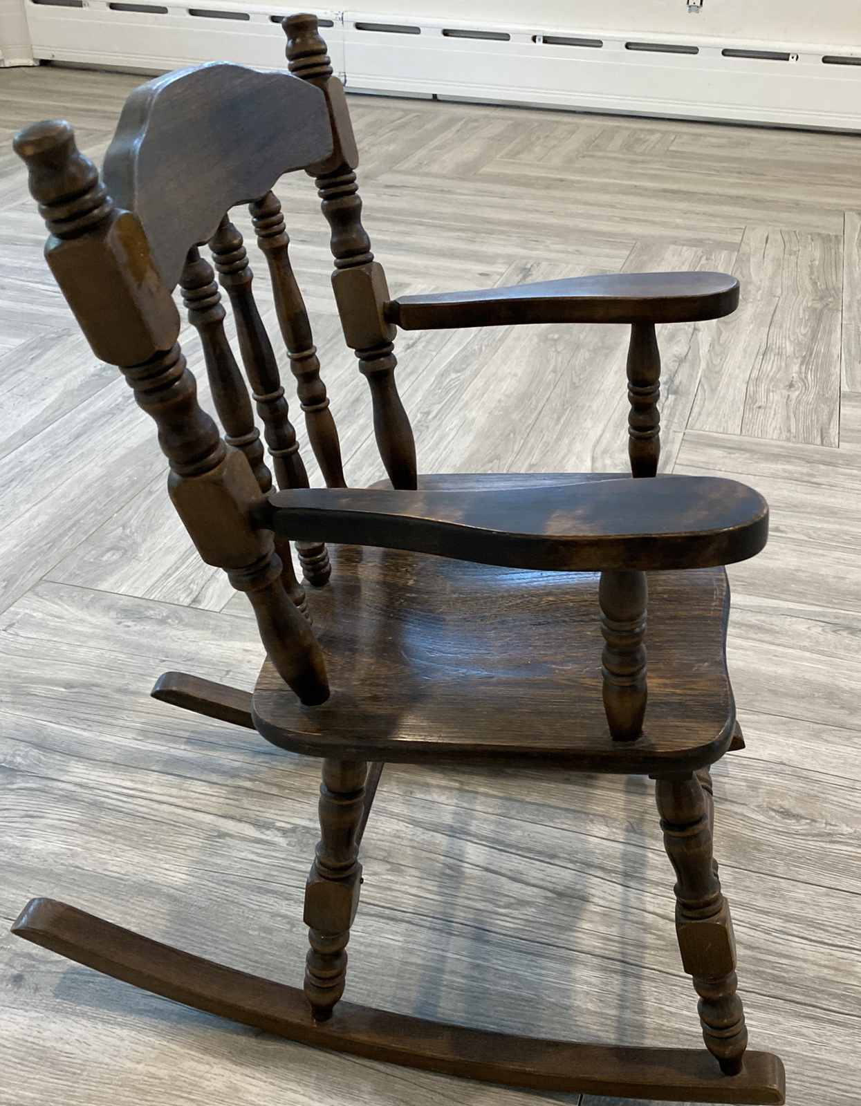 Vintage Wooden Child's Rocking Chair 1970's 25" H 16" W 22" Rockers