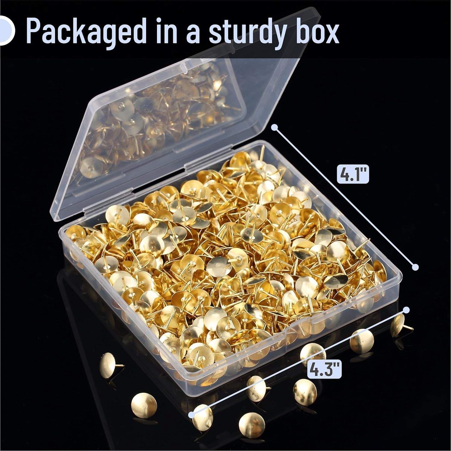 Stylish Gold Flat Thumb Tacks - 500 Metal Push Pins for Schools & Workspaces