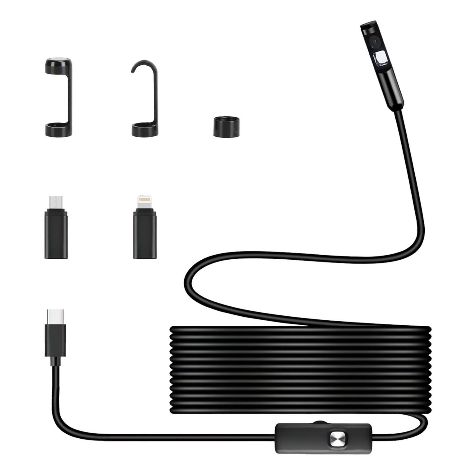 1920P HD Endoscope Camera IP67 Waterproof Borescope 16.4FT Dual Lens WiFi