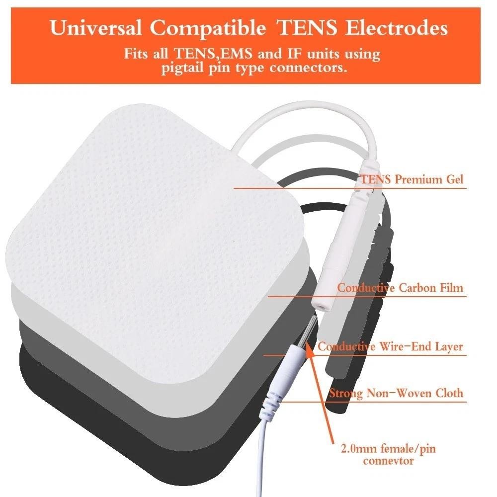 TENS EMS Electrode Pads 4x4cm 5x5cm Replacement Gel Patches Massager Stickers
