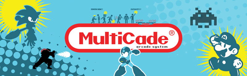 Multicade Blue Arcade Marquee 26"x8"
