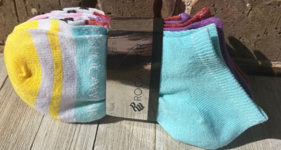 Rocawear socks 9-11 WOMEN 5 PAIR MULTICOLOR