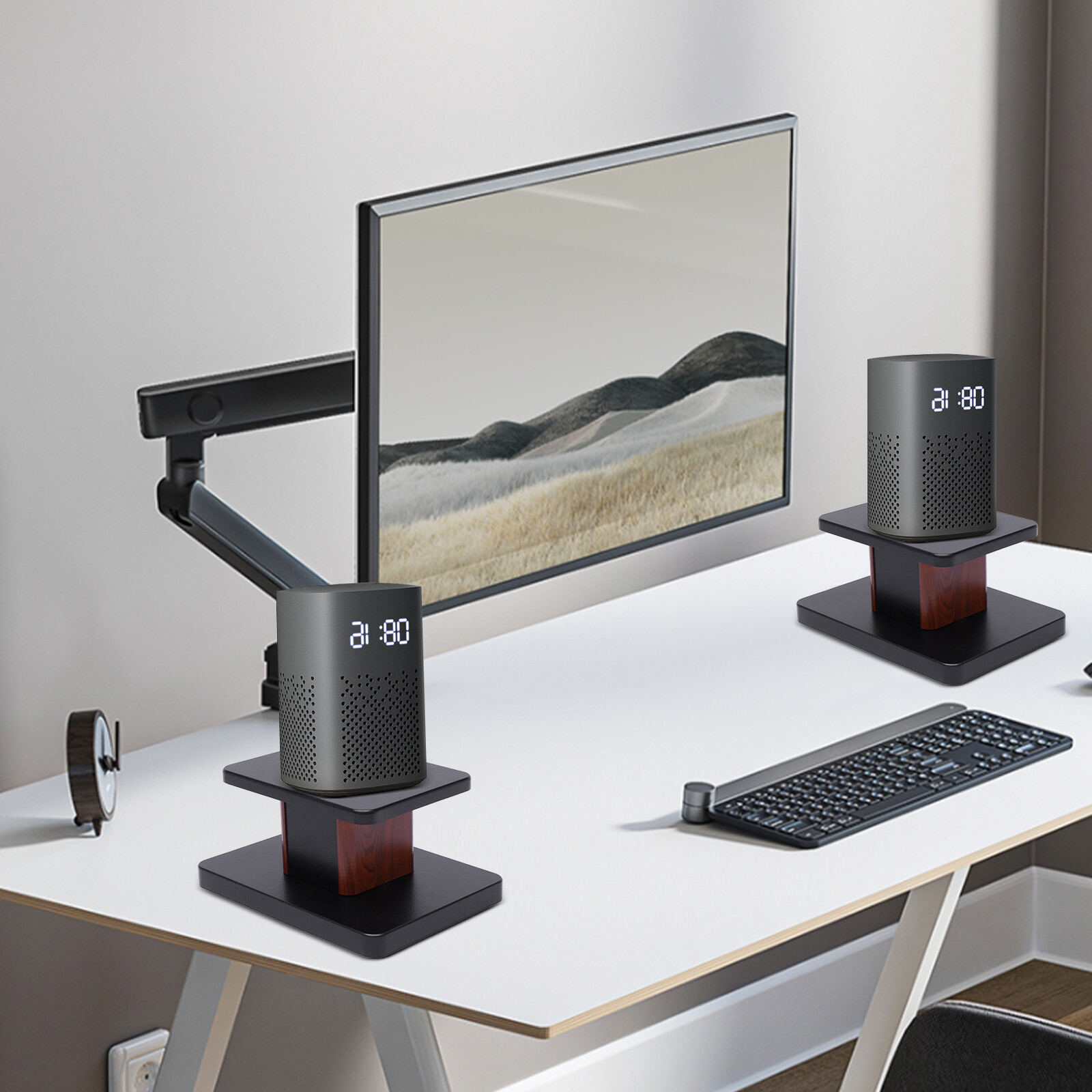 Pair Desktop Speaker Stand Studio Monitor Mount 6" High Tabletop 15kg Load