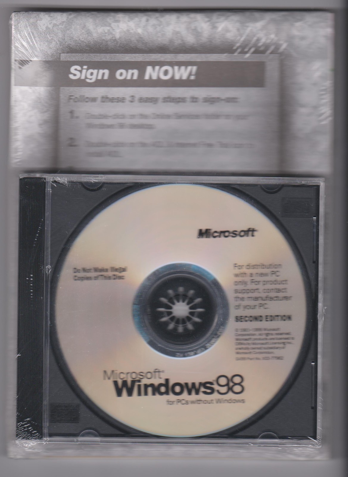 New Sealed Windows 98se Second Edition Manual with CD, Broken Junk Laptop