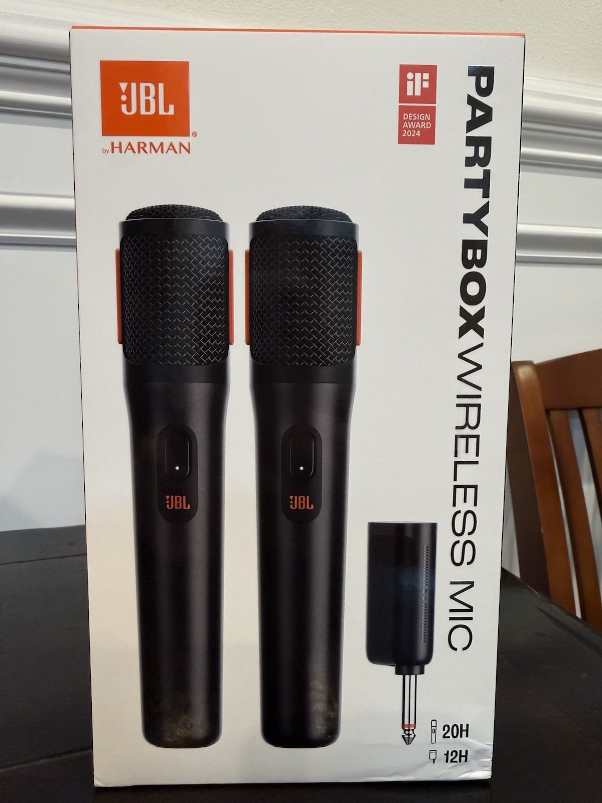 JBL PartyBox Wireless Mic Set 2 Mics Receiver Rechargeable Clear Sound Karaoke