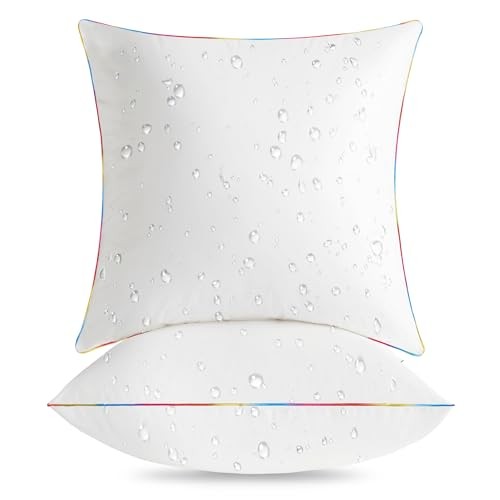 18 x 18 Outdoor Waterproof Pillow Inserts - TPU Coated, 18x18 Inch (Pack of 2)