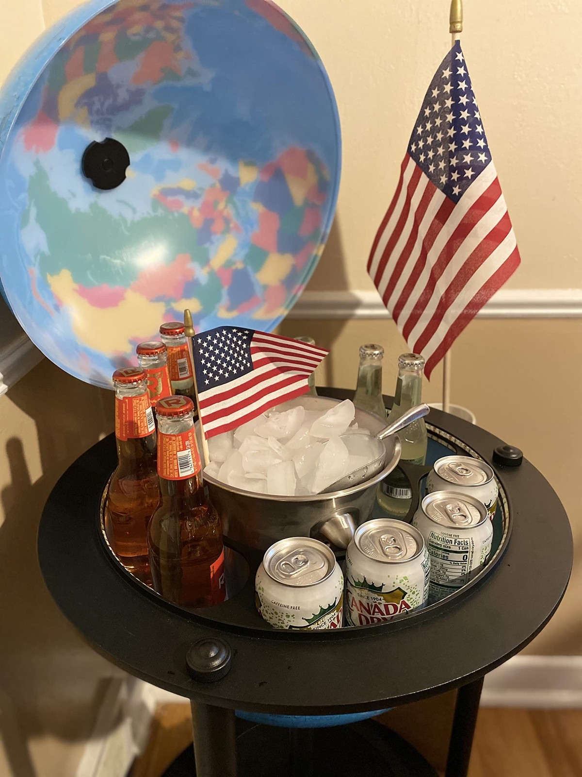 Replogle Illuminated Empire Bar Globe 16" - Antique Ocean