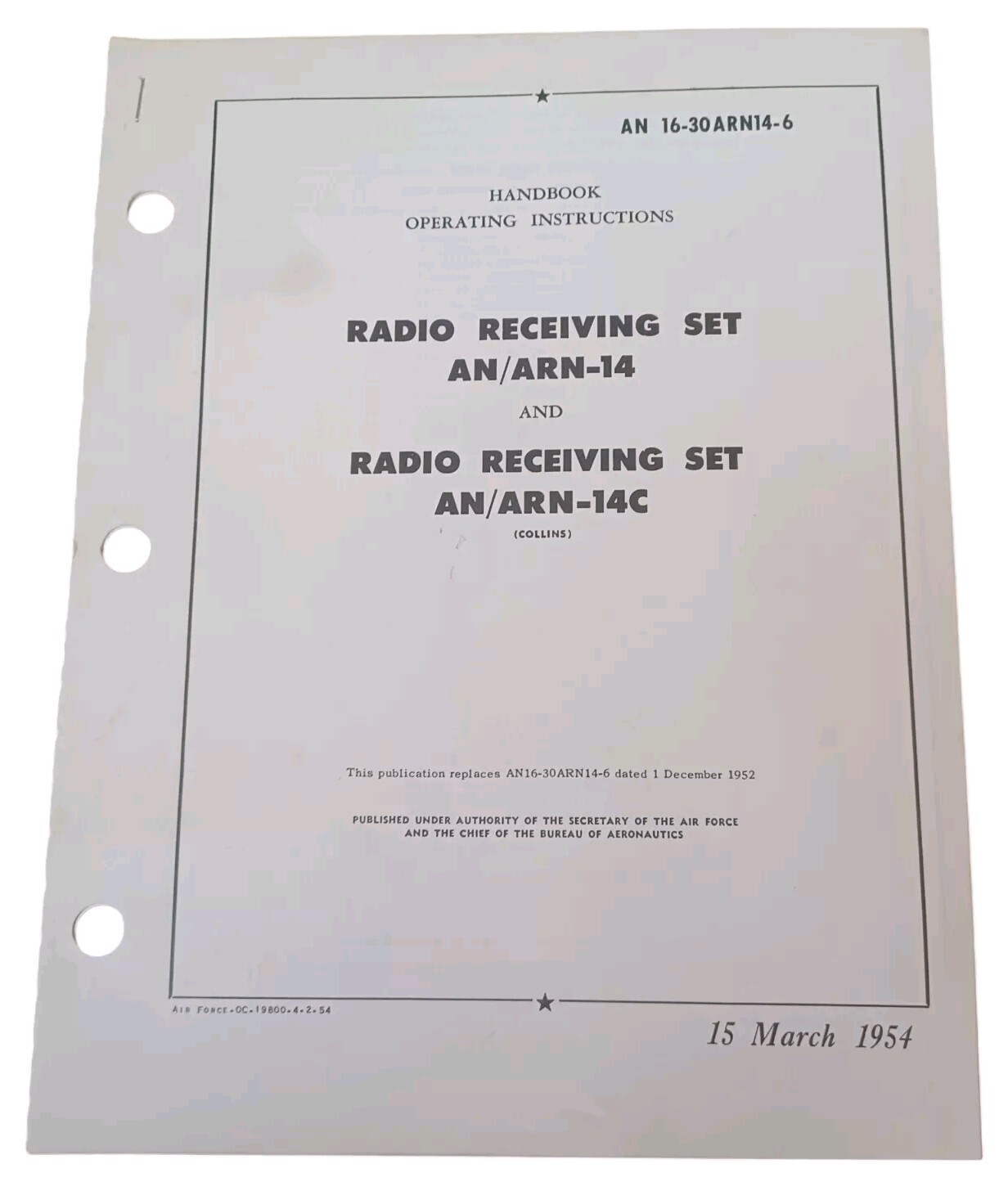 Collins Radio Receiving Set AN/ARN-14/AN/ARN-14C Maintenance Instructions Orig.