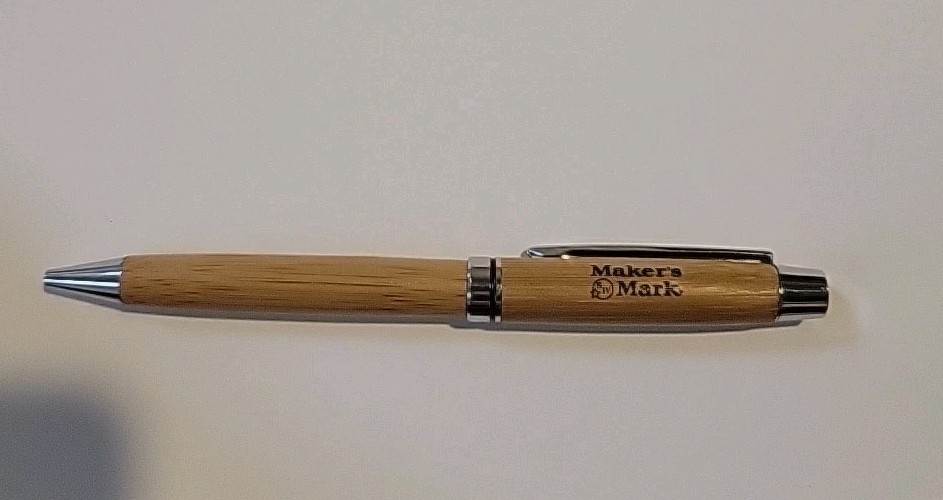 Maker's Mark Bourbon Whiskey Wooden Ballpoint Pen Made from Oak Wood Barrel