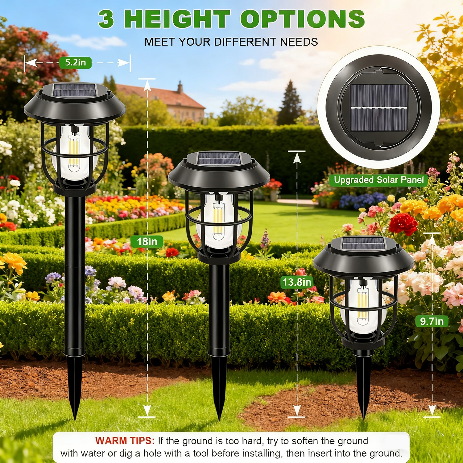 1-4x Solar Garden Motion Sensor 2IN1 Light Outdoor Pathway Lawn Landscape Lamp