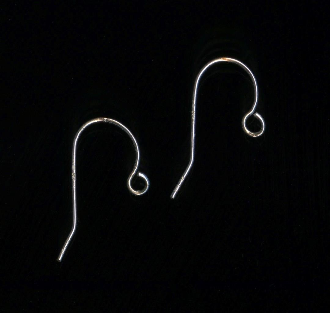New 14K Solid White Gold 20mm Hook Wire Earring Findings Replacement Set (IE
