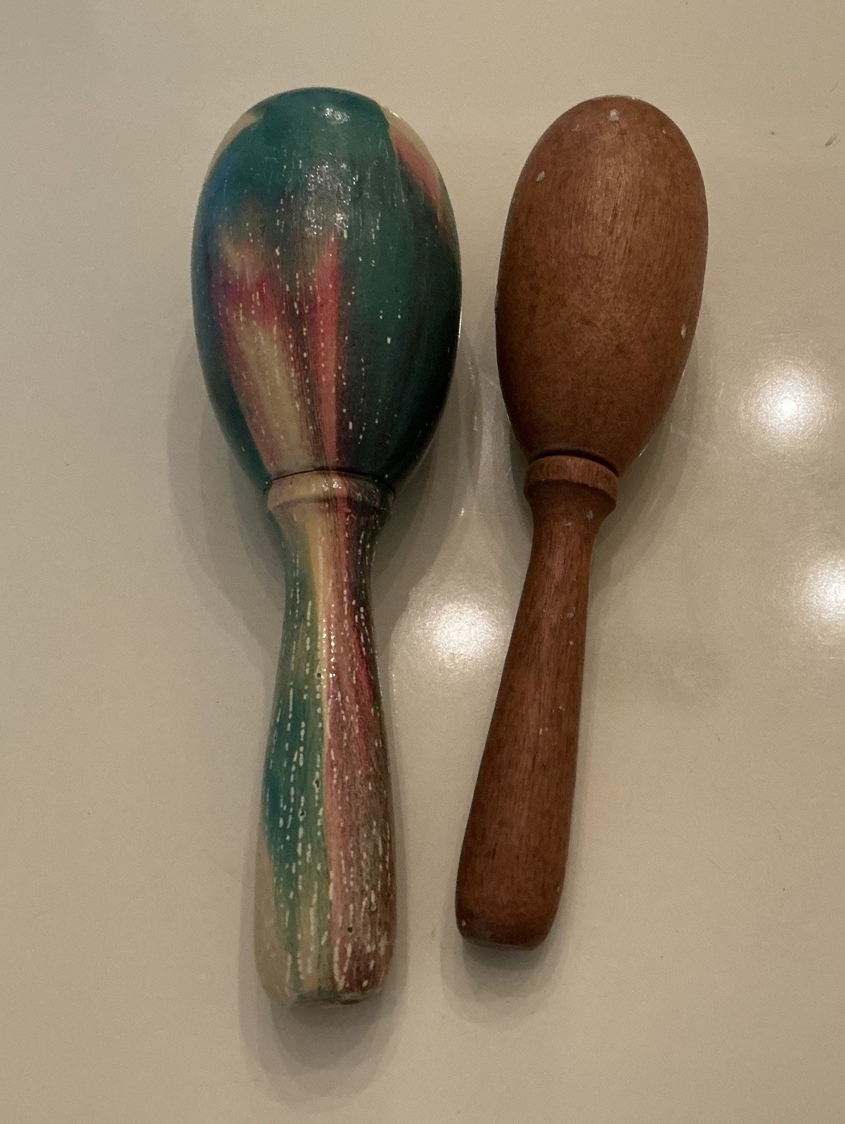 Lot of 2 Vintage Wood Darning Eggs   Sock Darners  Mending Sewing Tool