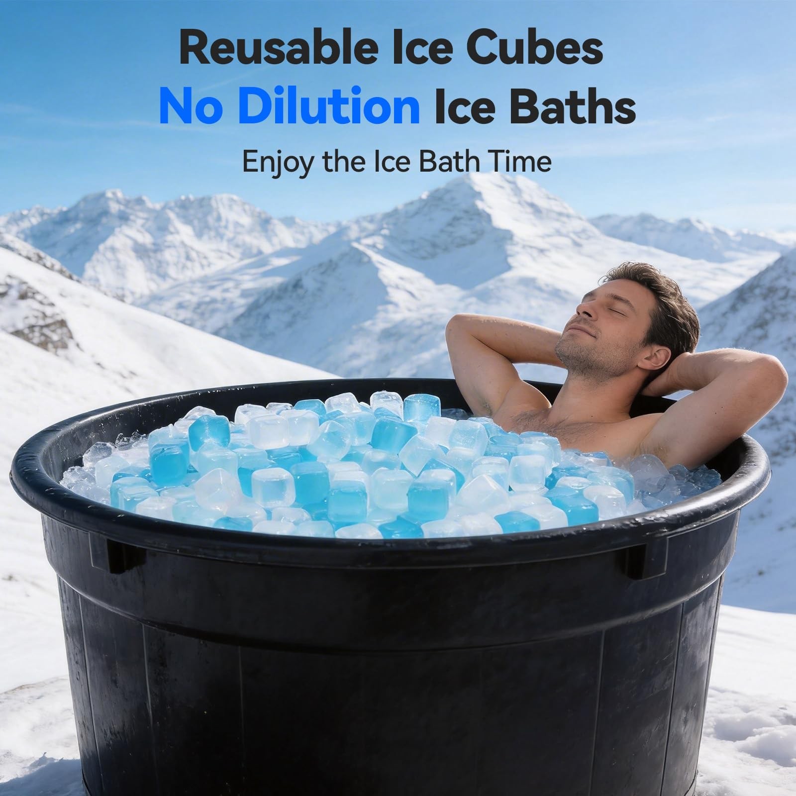 12LBS Reusable Ice Cubes for Ice Bath, BPA-Free Plastic Ice Pack Without Dilu...
