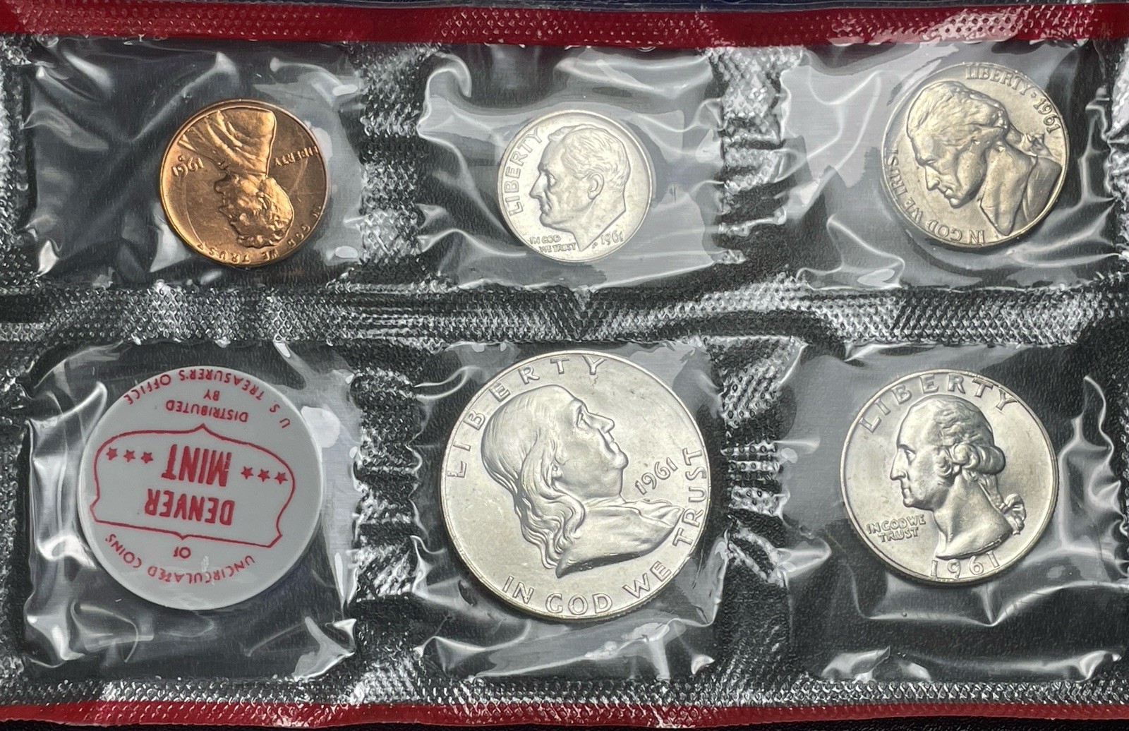 1961 P&D US Mint Uncirculated Silver Mint Set with OGP/Cellophane