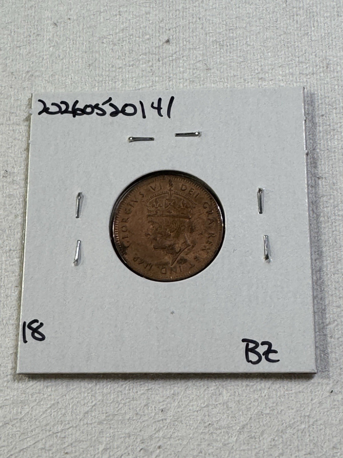 1941-C Newfoundland 1 Cent Coin Cleaned