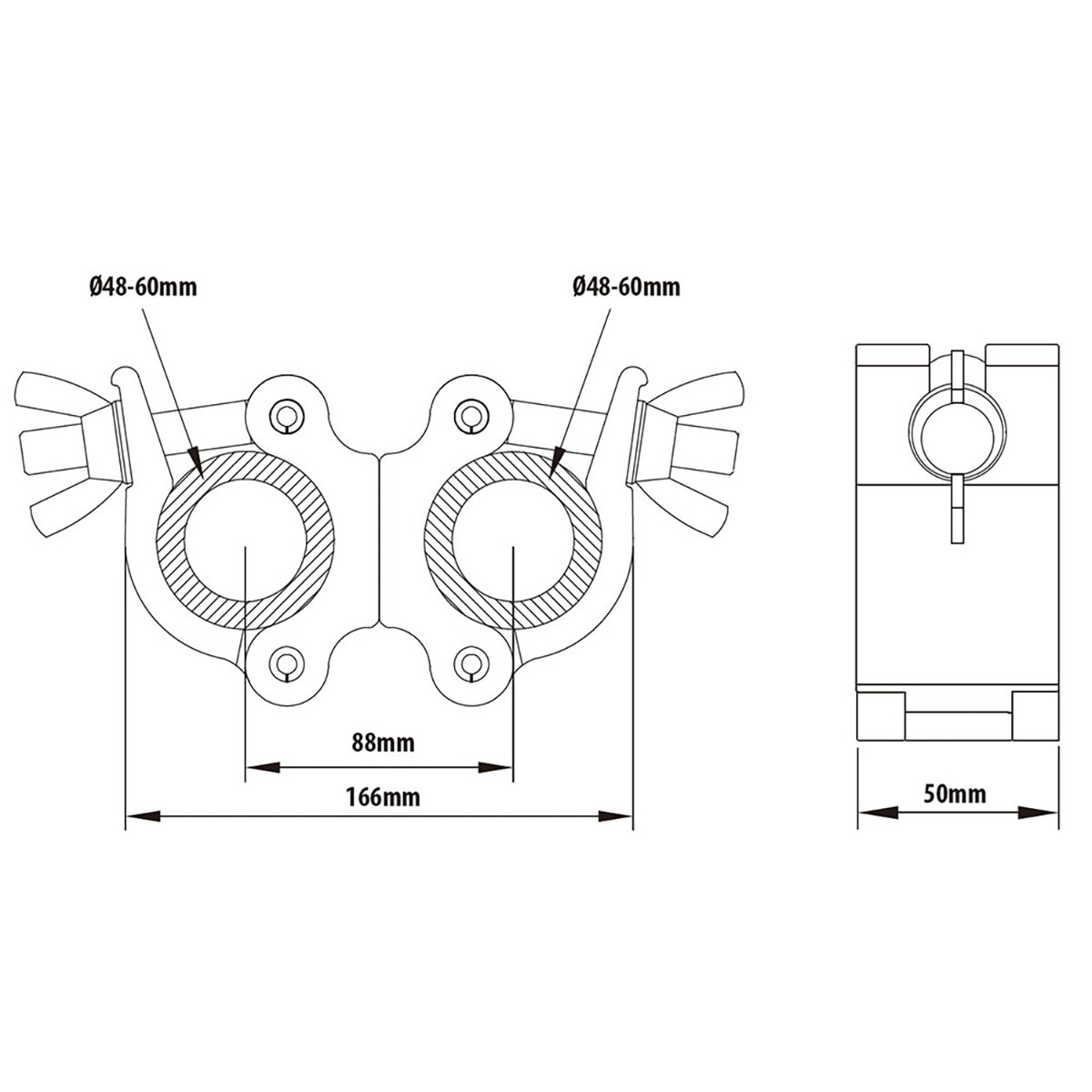 Kupo Mighty Half Swivel Coupler, Silver