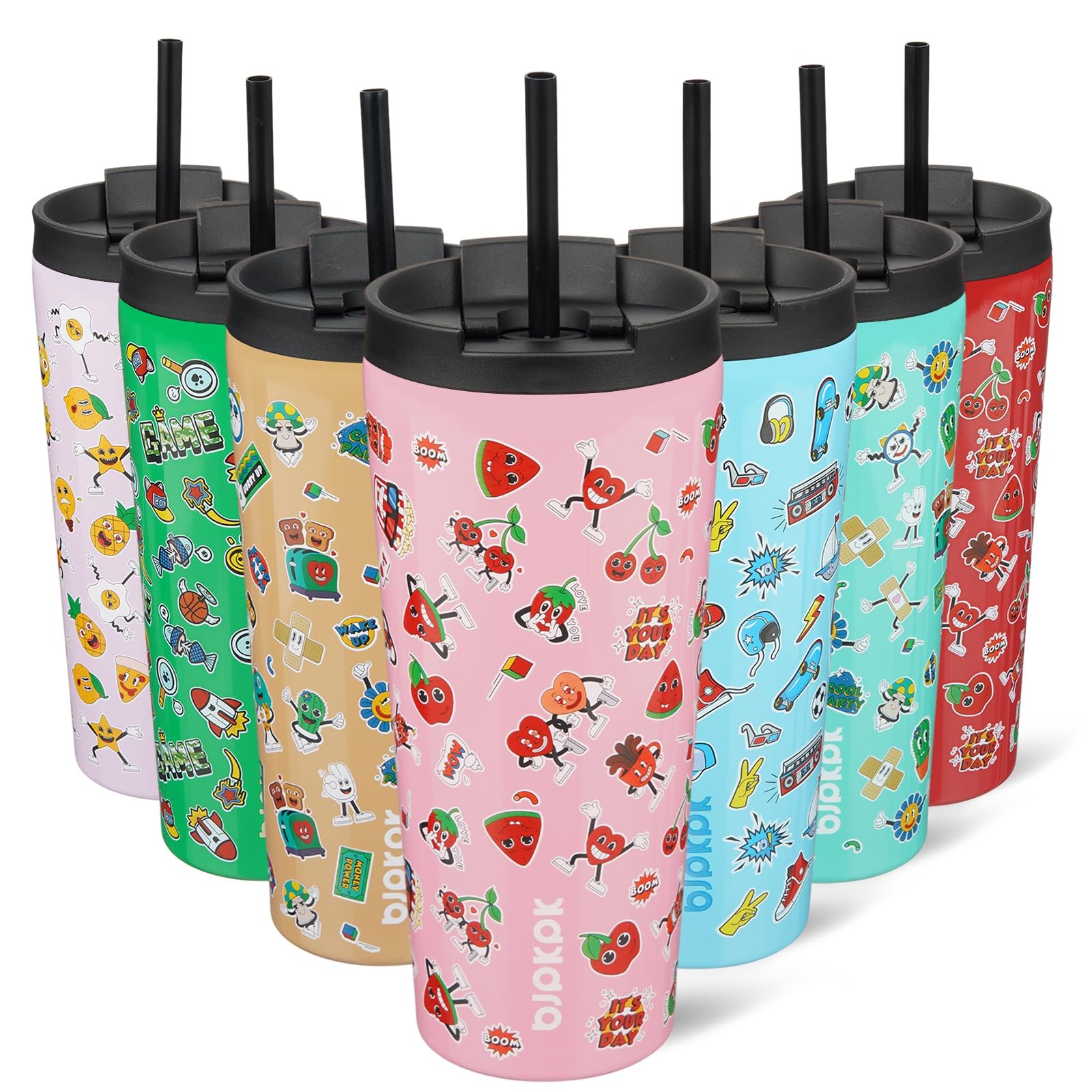 BJPKPK 22oz Stainless Steel Insulated Tumbler With 22 Ounces, Passionate-Pink