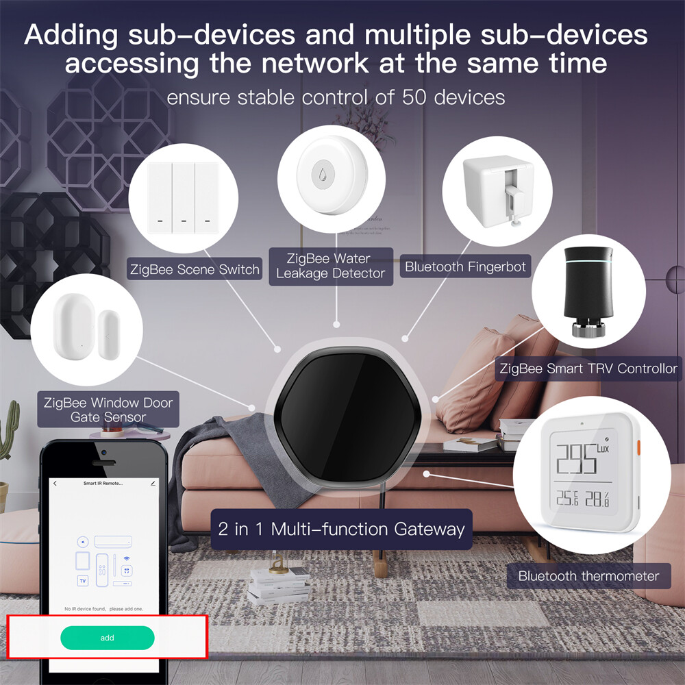 MOES WiFi 2in1 Wireless Multi-Mode Gateway Hub + Universal IR Remote Controller
