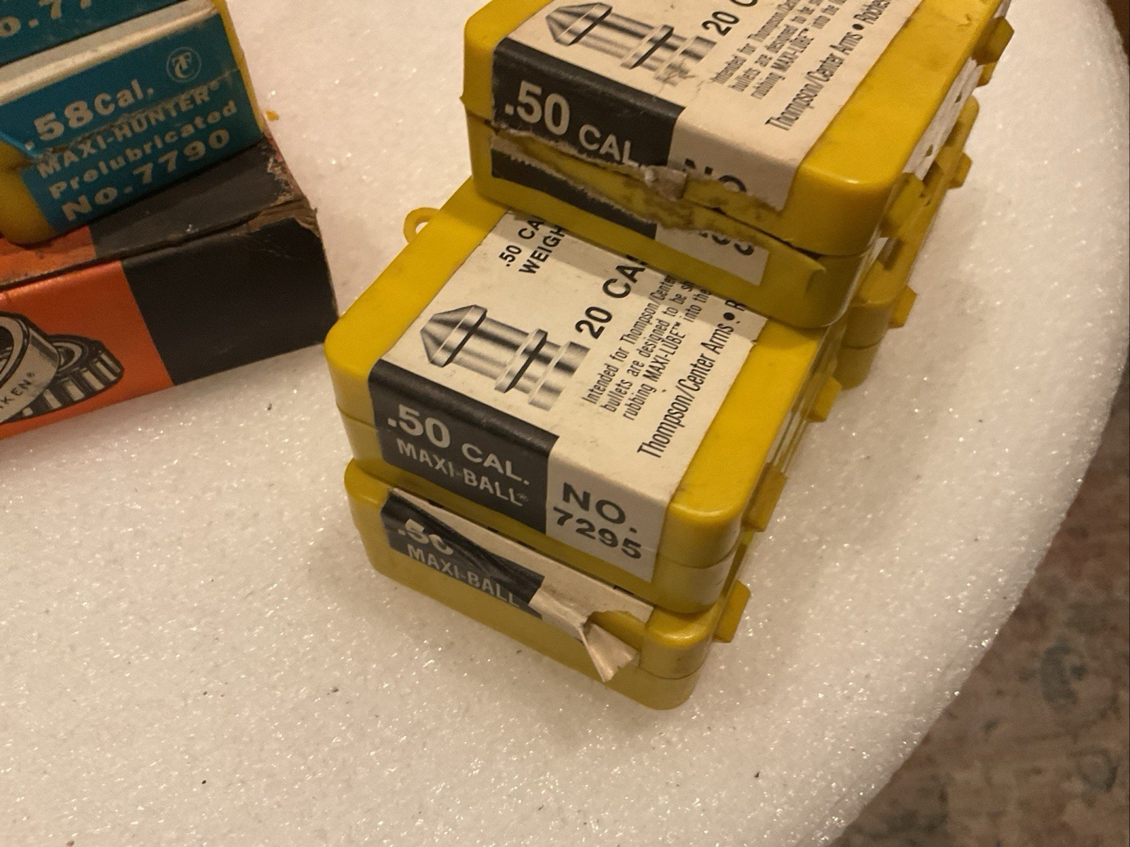 5 boxes Thompson/Center Arms Maxi-Ball .50 Cal Bullets 99 Rounds