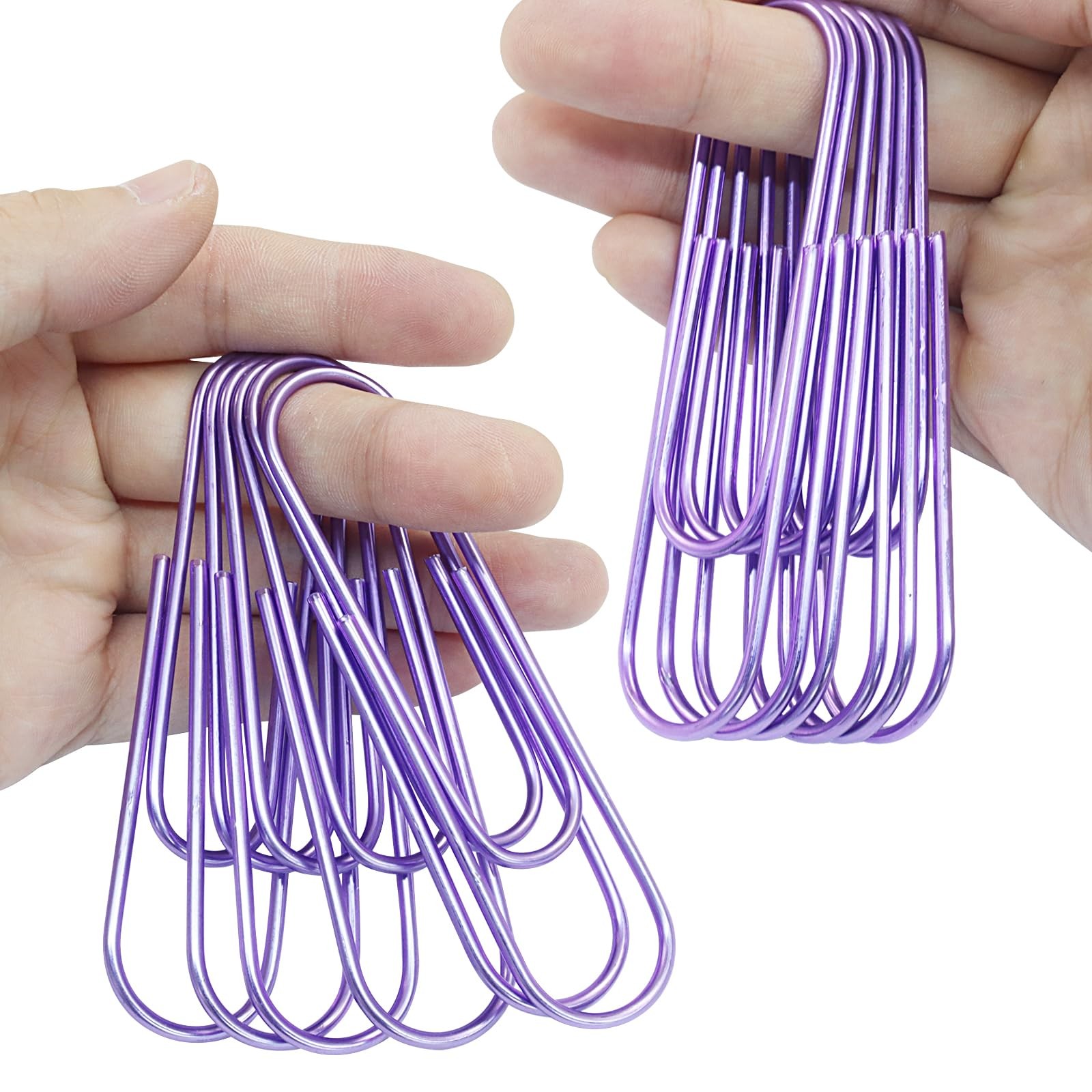 Auvotuis 15Pcs 4 Inch Jumbo Paper Clips, Purple Coated 3.94 Inches,